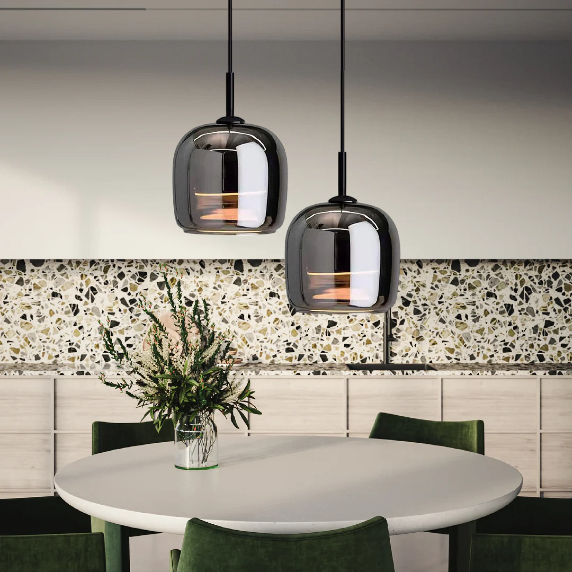 Zwarte Glazen Hanglamp Elin - Scandinavisch Glas
