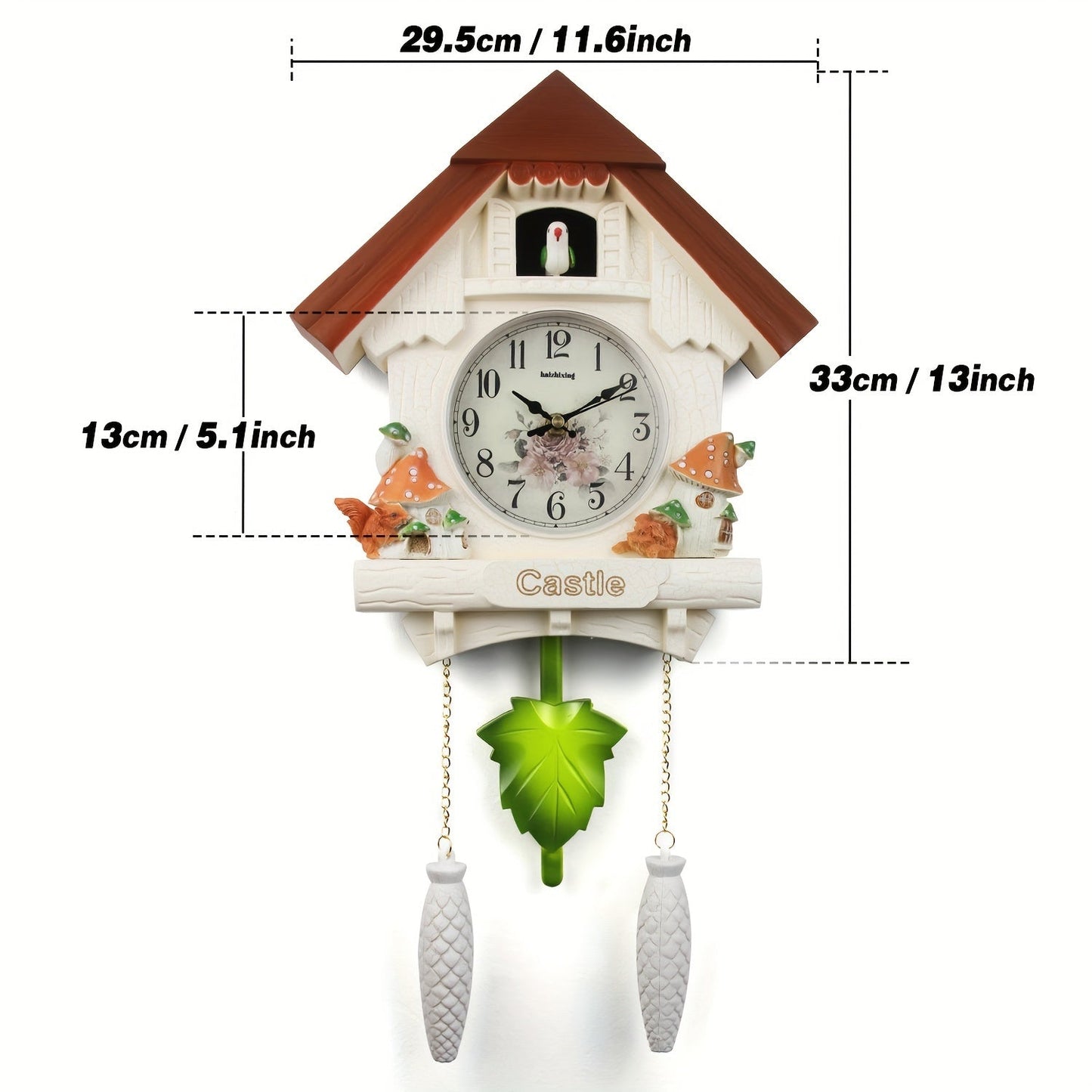 Reloj de péndulo estilo Edison con casita para pájaros