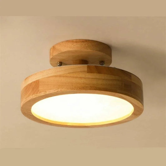 WoodCircle™ – Elegante Houten Ronde Plafondlamp