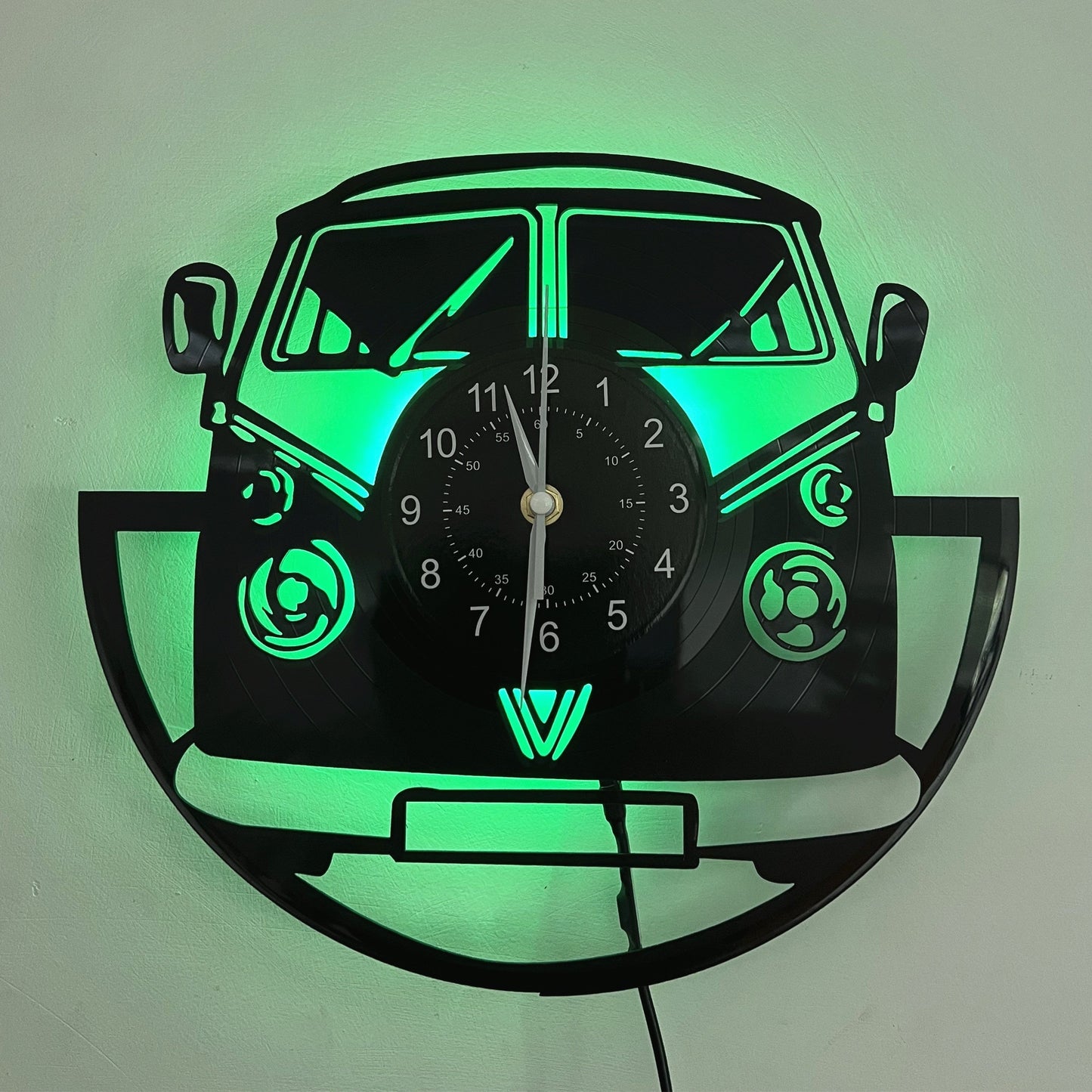 Horloge murale rétro en vinyle avec LED Emanate