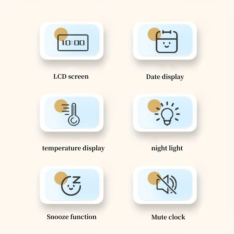 Reloj despertador digital Tampa con pantalla de temperatura