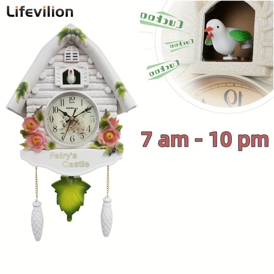 Reloj de péndulo estilo Edison con casita para pájaros