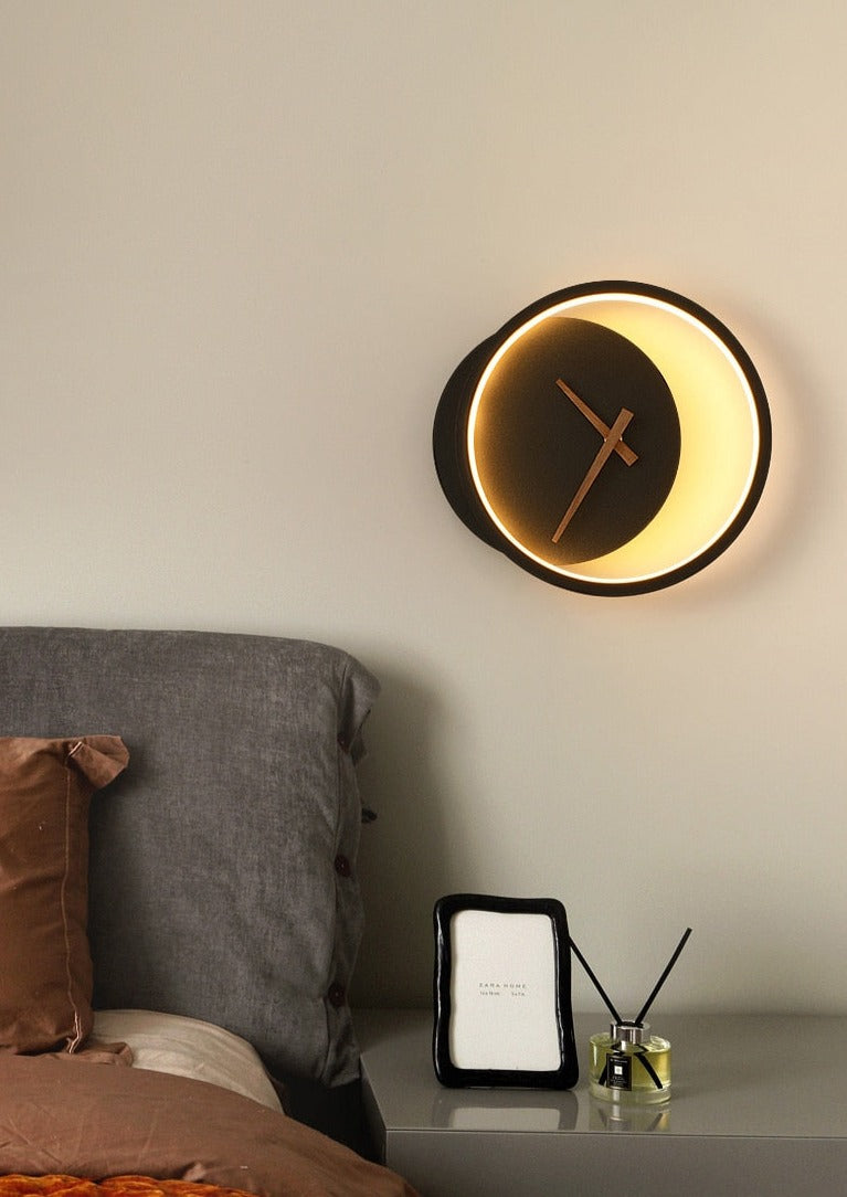 Beatnik Moderne Wandlamp met Klok