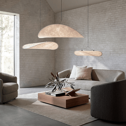 Japandi Stijl Zijden Hanglamp Kroonluchter - Elegante Verlichting voor Jouw Interieur