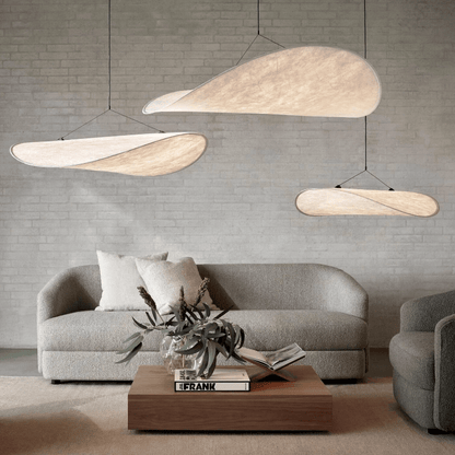 Japandi Stijl Zijden Hanglamp Kroonluchter - Elegante Verlichting voor Jouw Interieur