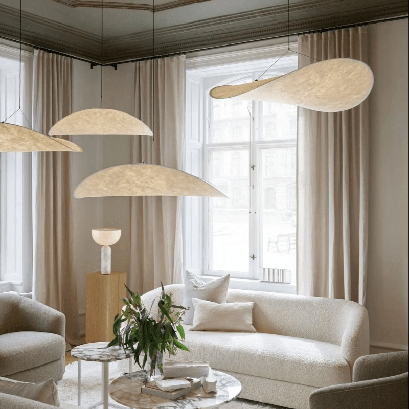 Japandi Stijl Zijden Hanglamp Kroonluchter - Elegante Verlichting voor Jouw Interieur