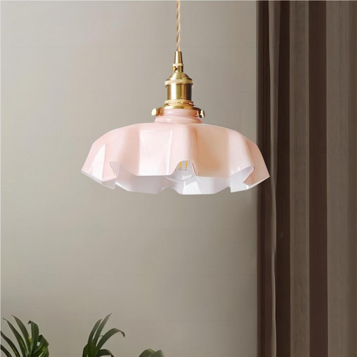 FloralRetro™ – Crème Glazen Bloemvormige Hanglamp