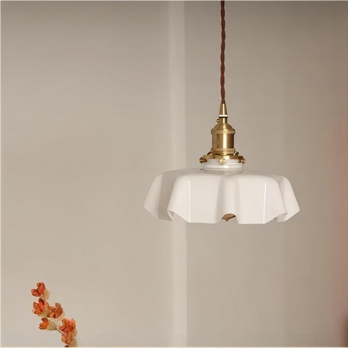 FloralRetro™ – Crème Glazen Bloemvormige Hanglamp