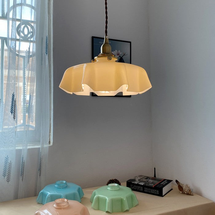 FloralRetro™ – Crème Glazen Bloemvormige Hanglamp