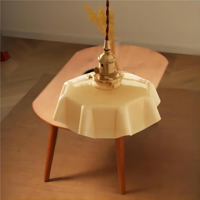 FloralRetro™ – Crème Glazen Bloemvormige Hanglamp