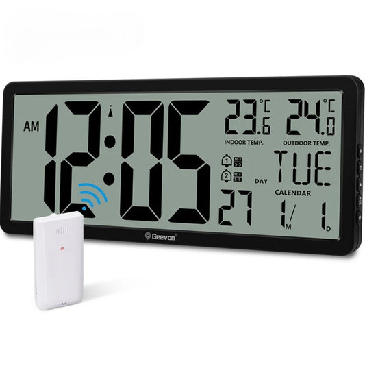 Greaser Moderne Digitale Wandklok met Thermometer